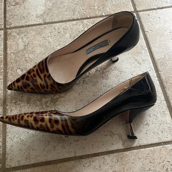 Prada Leopard Ombre Kitten-Heel Pump Honey - Picture 9 of 15